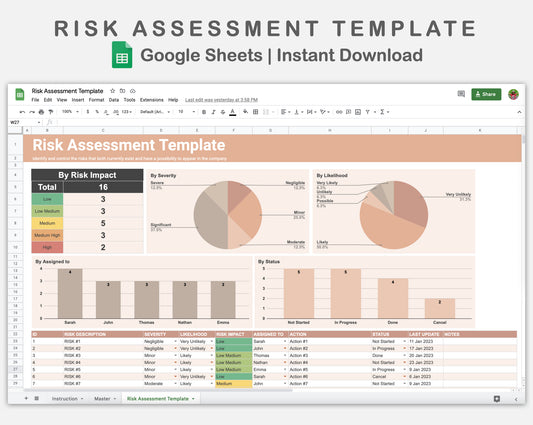 Google Sheets - Risk Assessment Template - Neutral