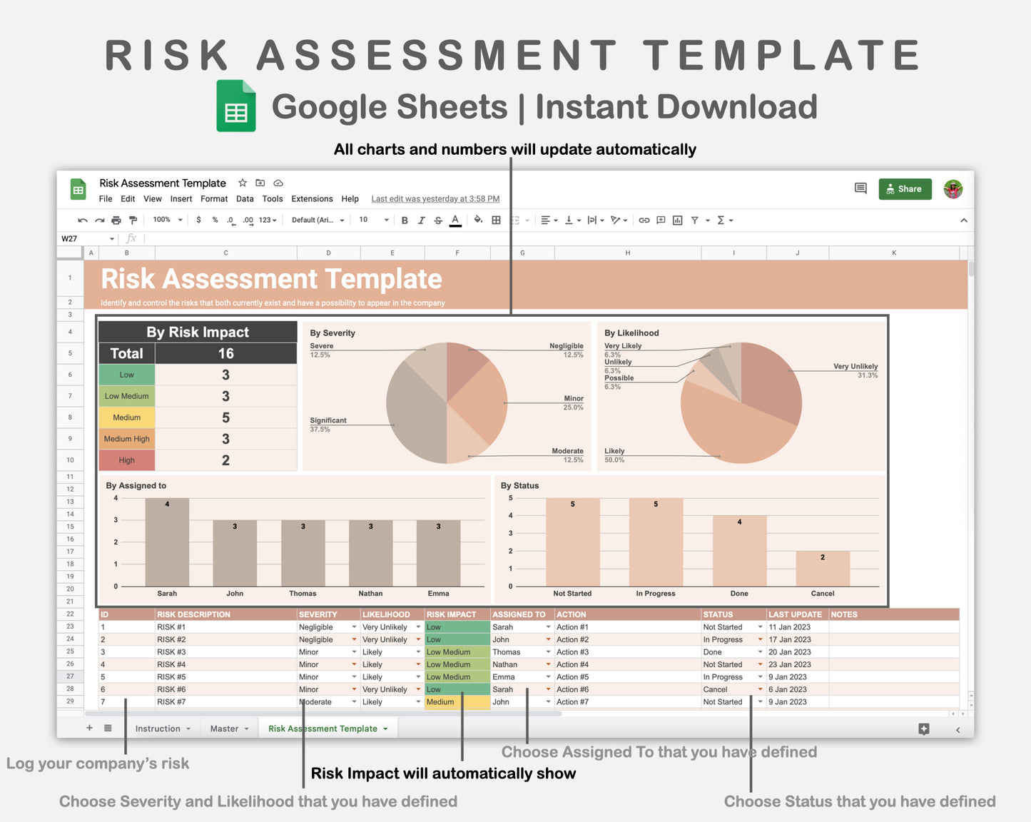 Google Sheets - Risk Assessment Template - Neutral