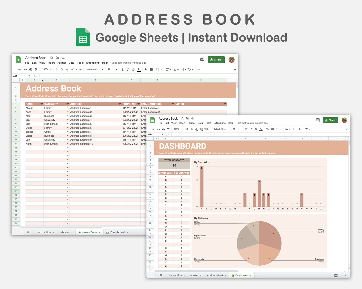 Google Sheets - Address Book - Neutral