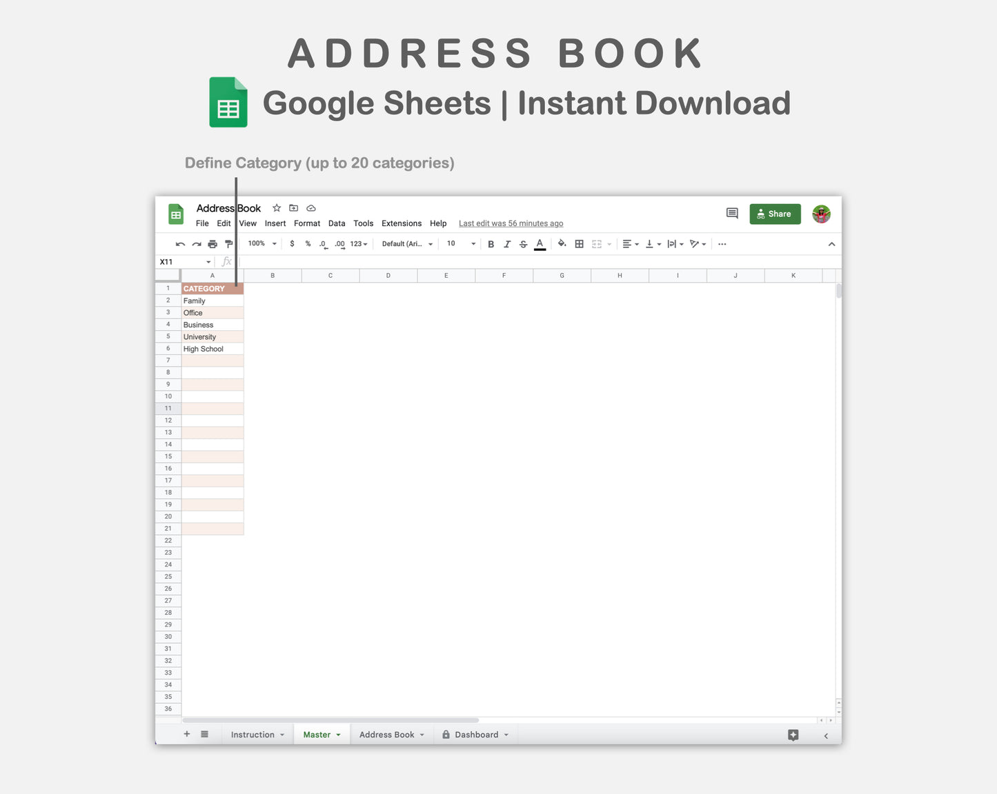 Google Sheets - Address Book - Neutral