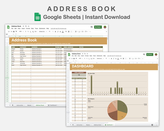 Google Sheets - Address Book - Boho