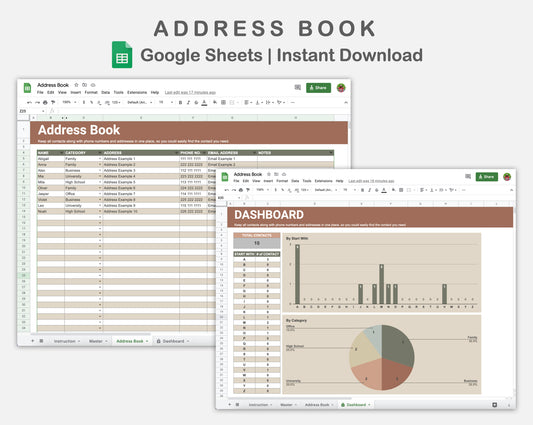 Google Sheets - Address Book - Earthy