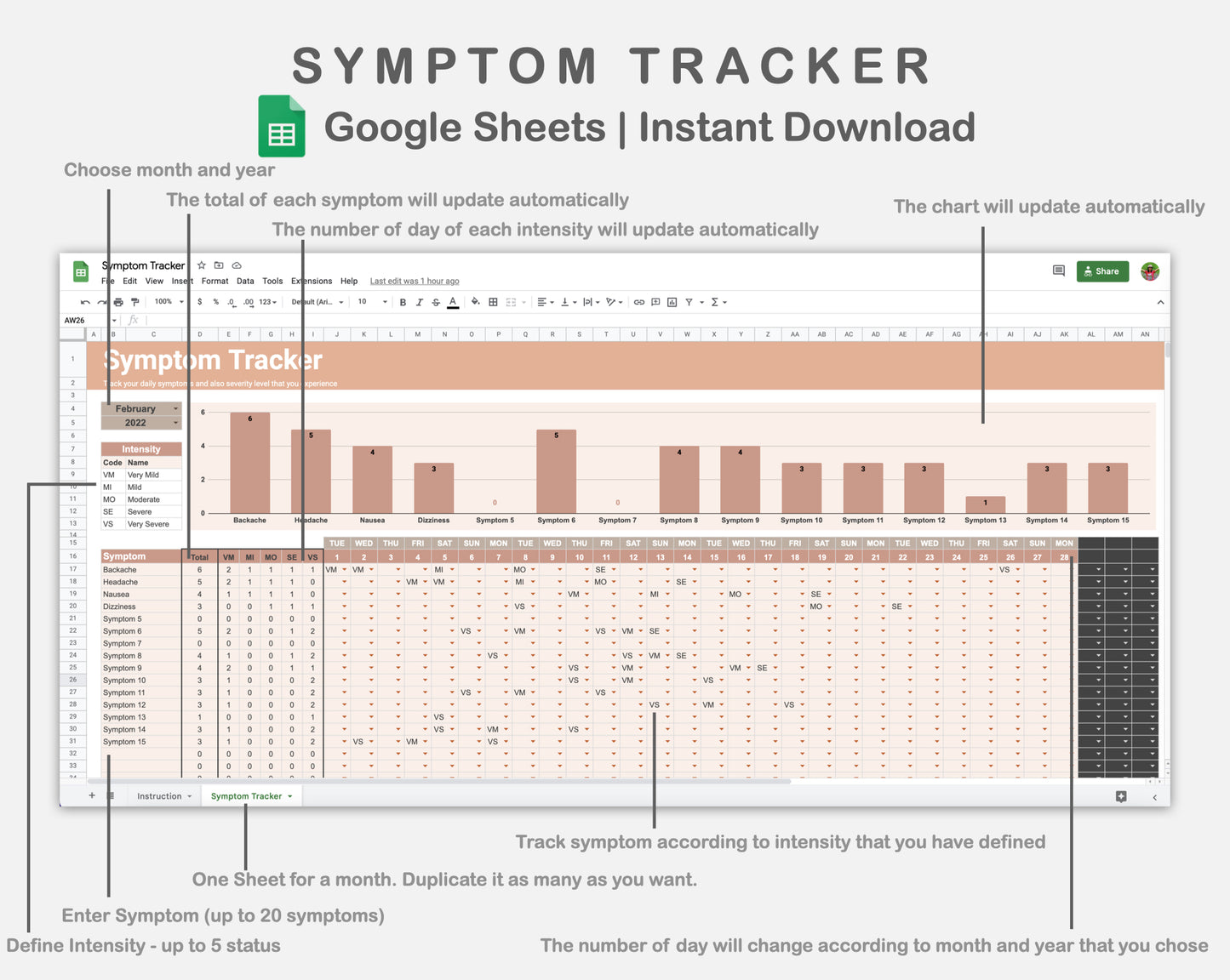 Google Sheets - Symptom Tracker - Neutral