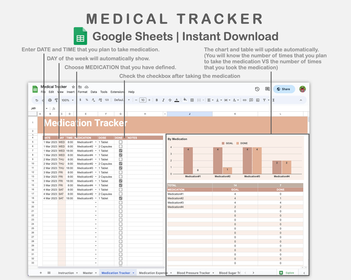 Google Sheets - Medical Tracker - Neutral