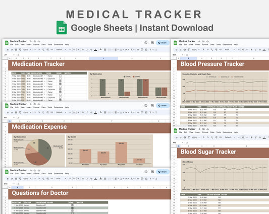 Google Sheets - Medical Tracker - Earthy