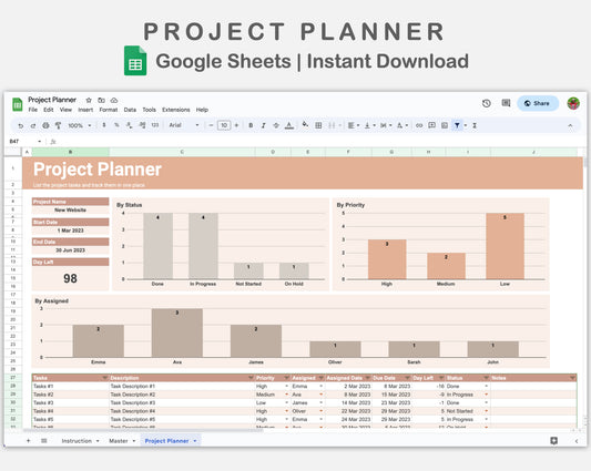 Google Sheets - Project Planner - Neutral