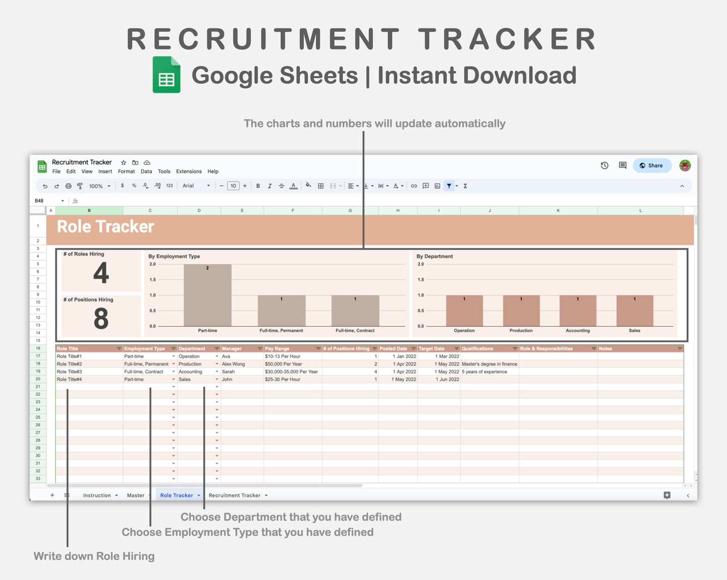 Google Sheets - Recruitment Tracker - Neutral