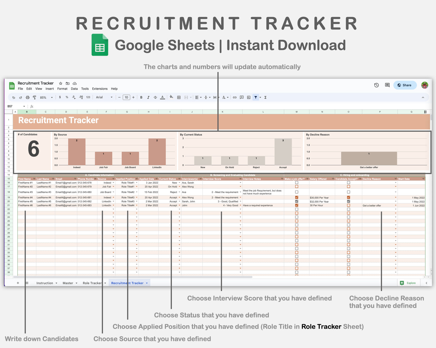 Google Sheets - Recruitment Tracker - Neutral