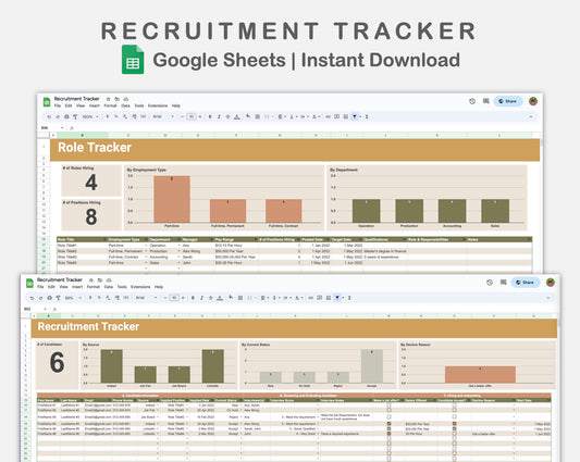 Google Sheets - Recruitment Tracker - Boho