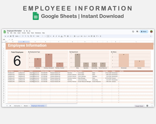 Google Sheets - Employee Information - Neutral