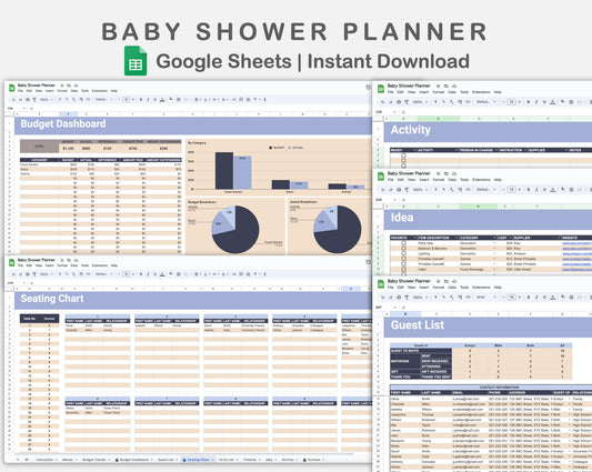 Google Sheets - Baby Shower Planner - Sweet