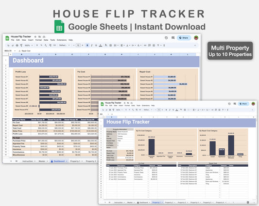 Google Sheets - House Flip Tracker - Sweet