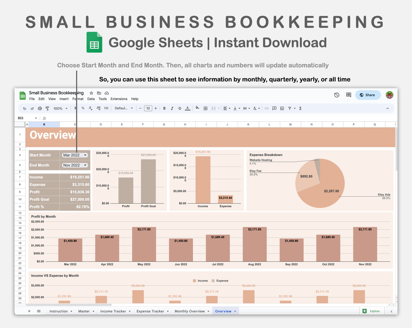 Google Sheets - Small Business Bookkeeping - Neutral