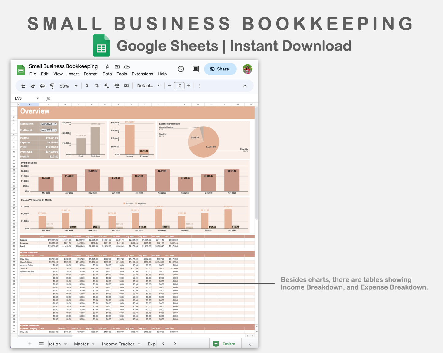 Google Sheets - Small Business Bookkeeping - Neutral