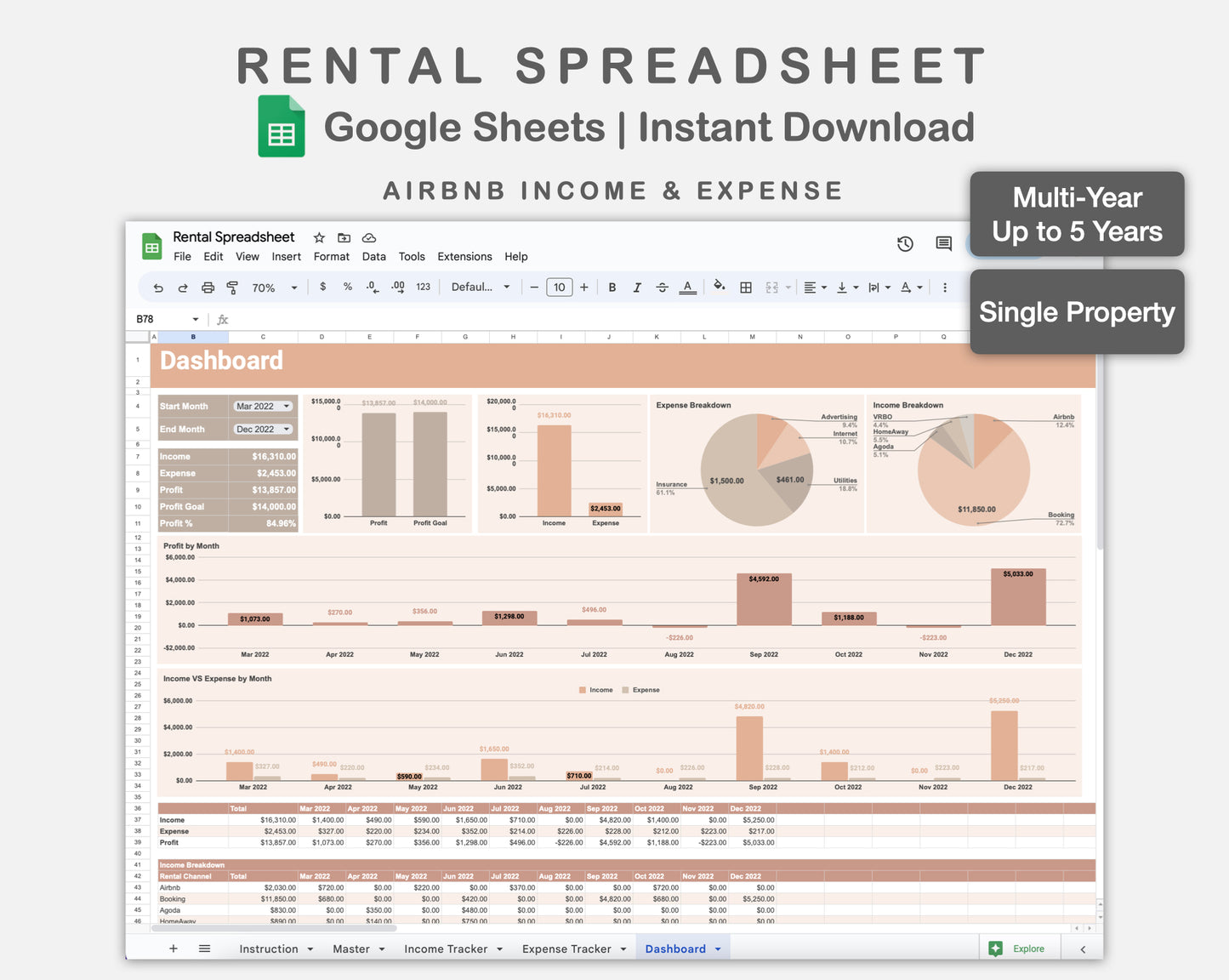 Google Sheets - Rental Spreadsheet - Neutral