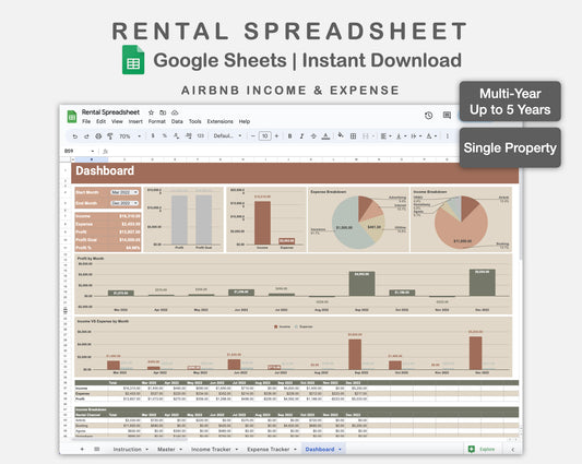 Google Sheets - Rental Spreadsheet - Earthy