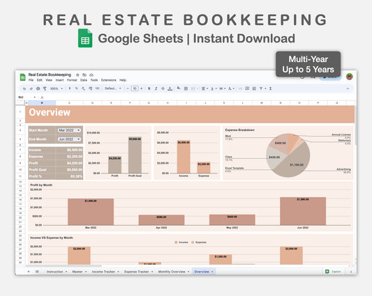 Google Sheets - Real Estate Bookkeeping - Neutral