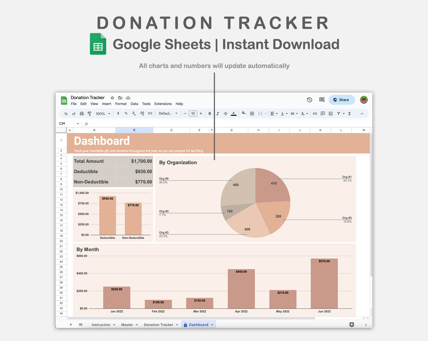 Google Sheets - Donation Tracker - Neutral
