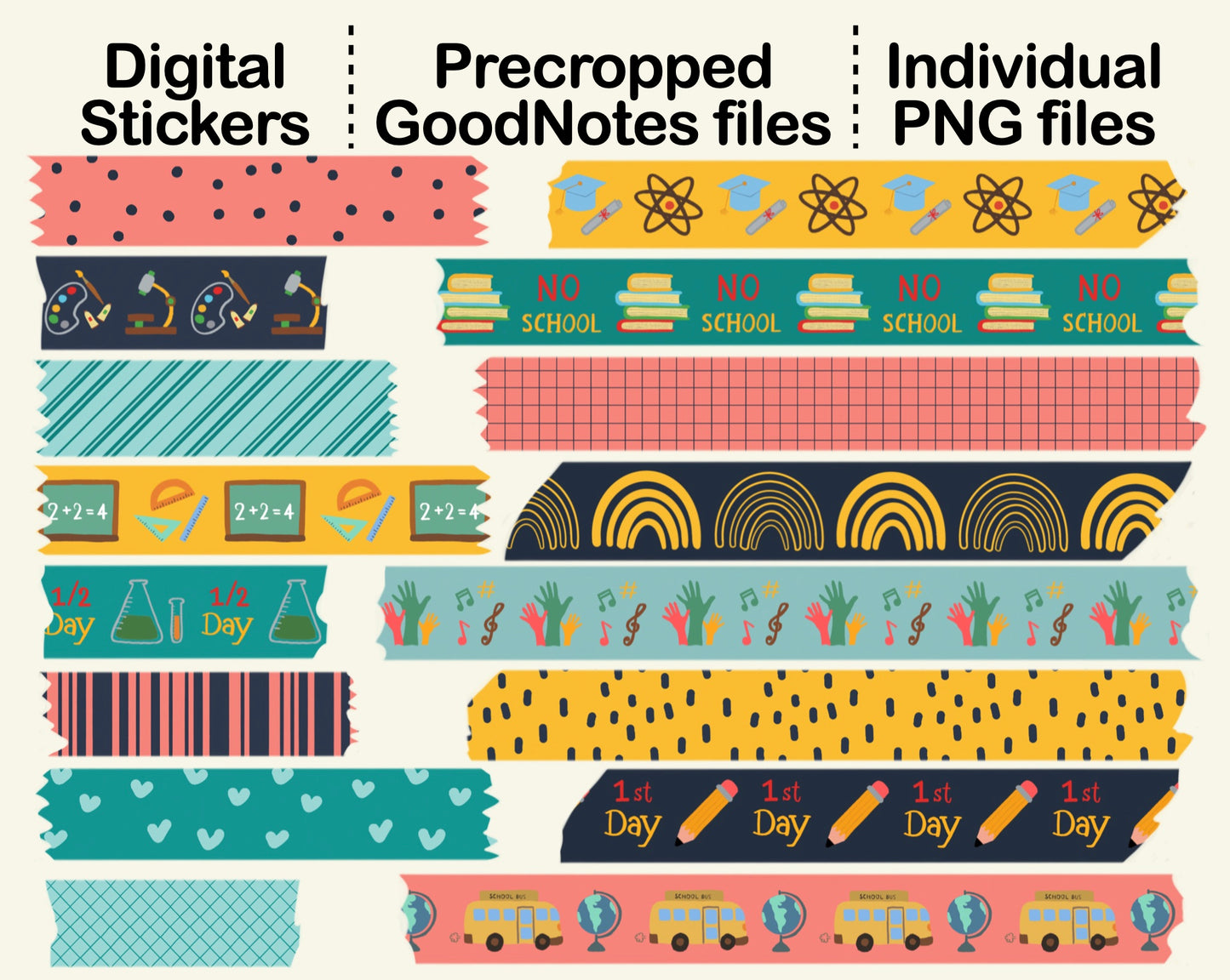 Digital Washi Tape - Back to School