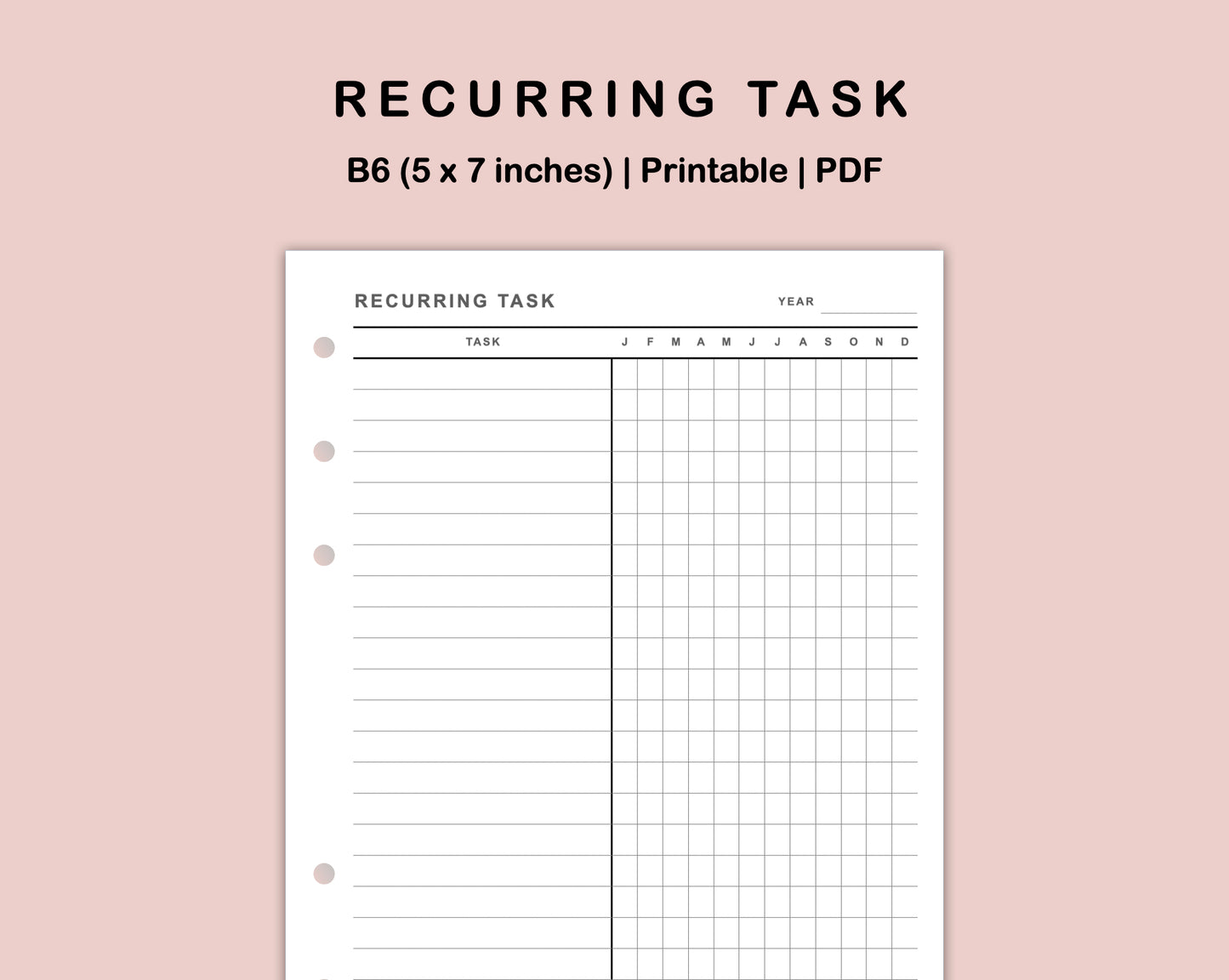 B6 Inserts - Recurring Task