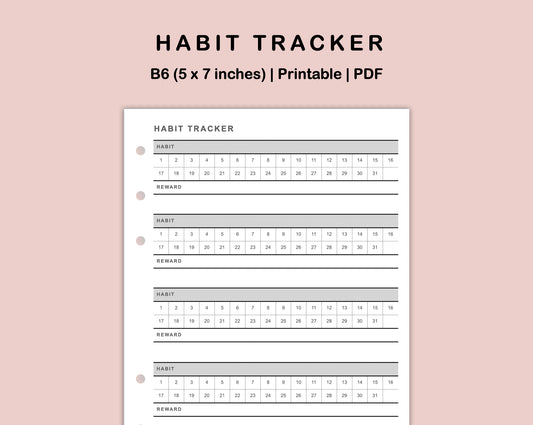 B6 Inserts - Habit Tracker