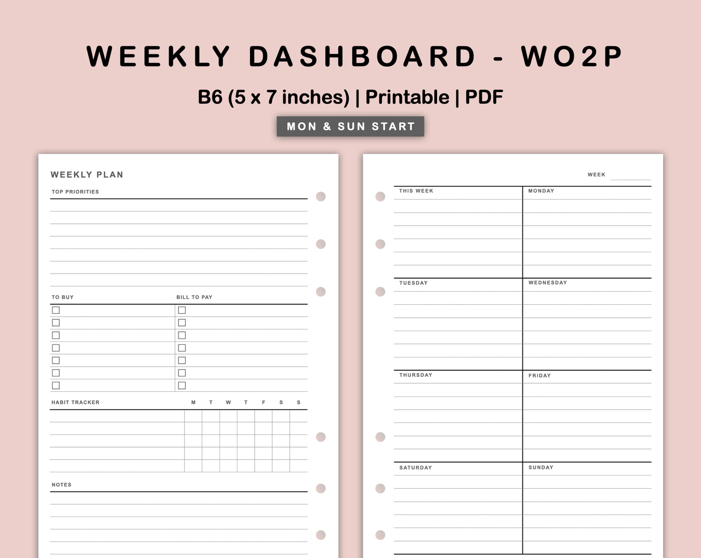 B6 Inserts - Weekly Dashboard