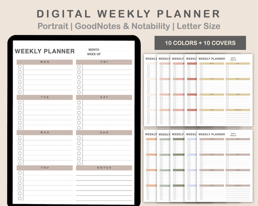 Weekly Planner, To Do List - Portrait