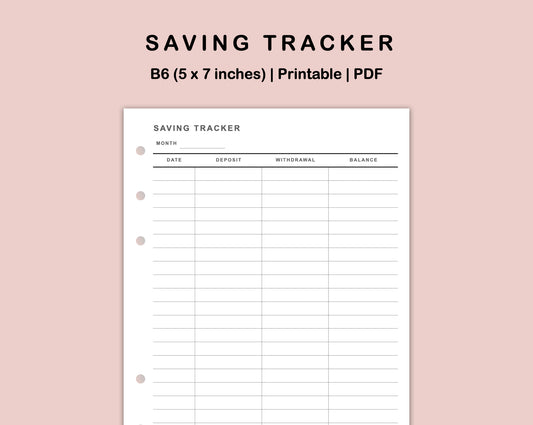 B6 Inserts - Saving Tracker