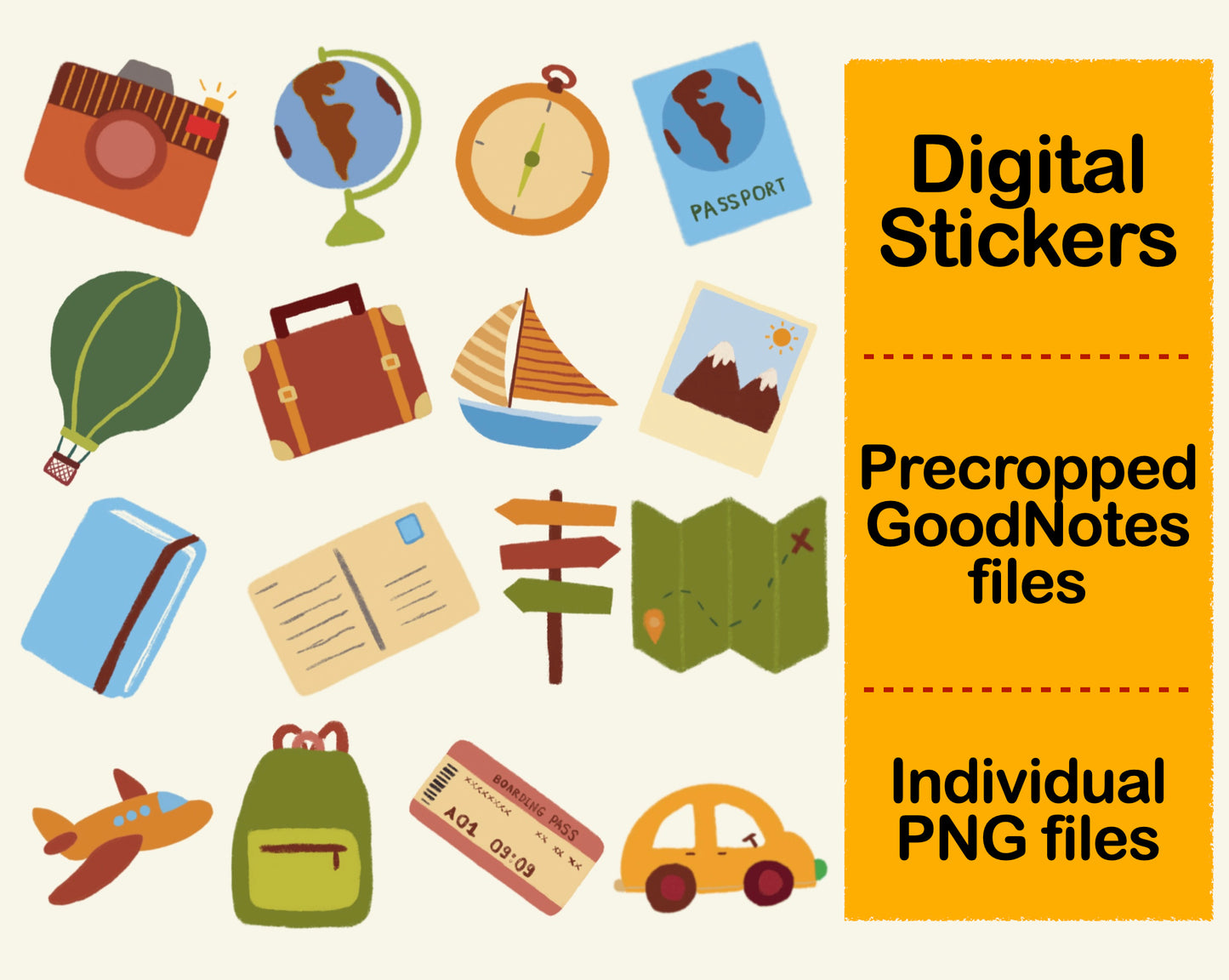 Digital Sticker - Travel