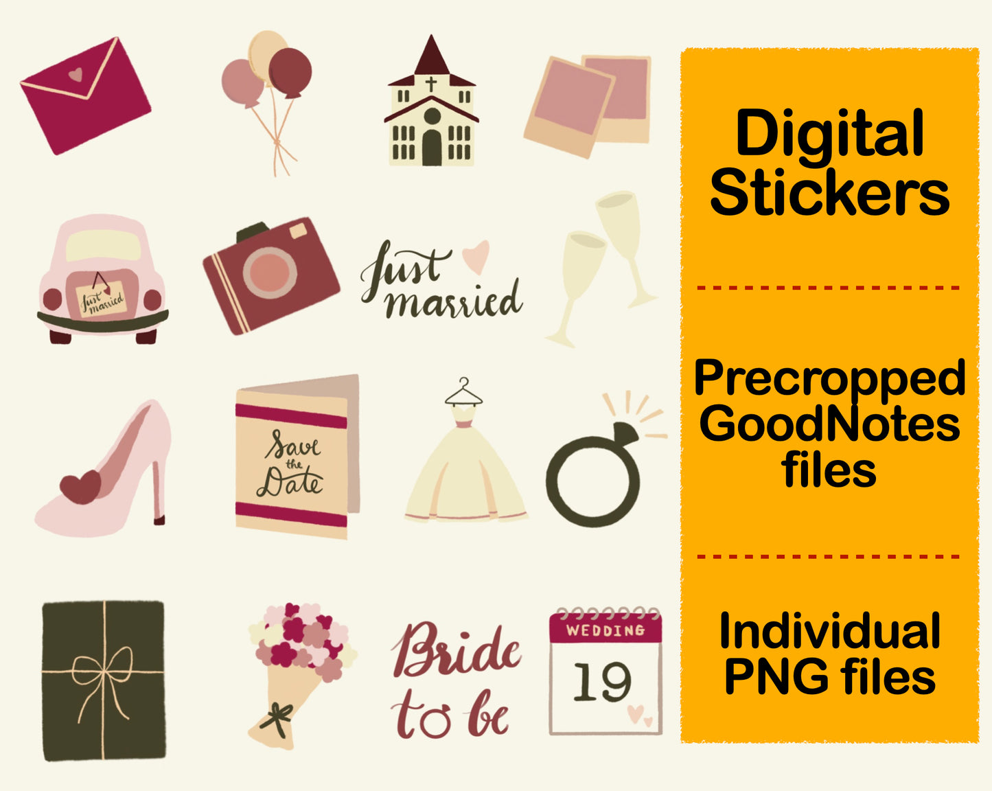 Digital Sticker - Wedding