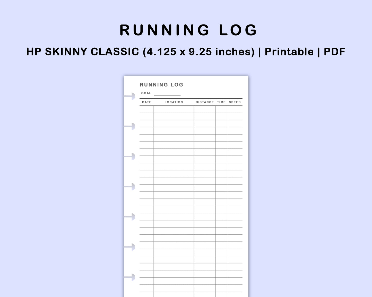 Skinny Classic HP Inserts - Running Log