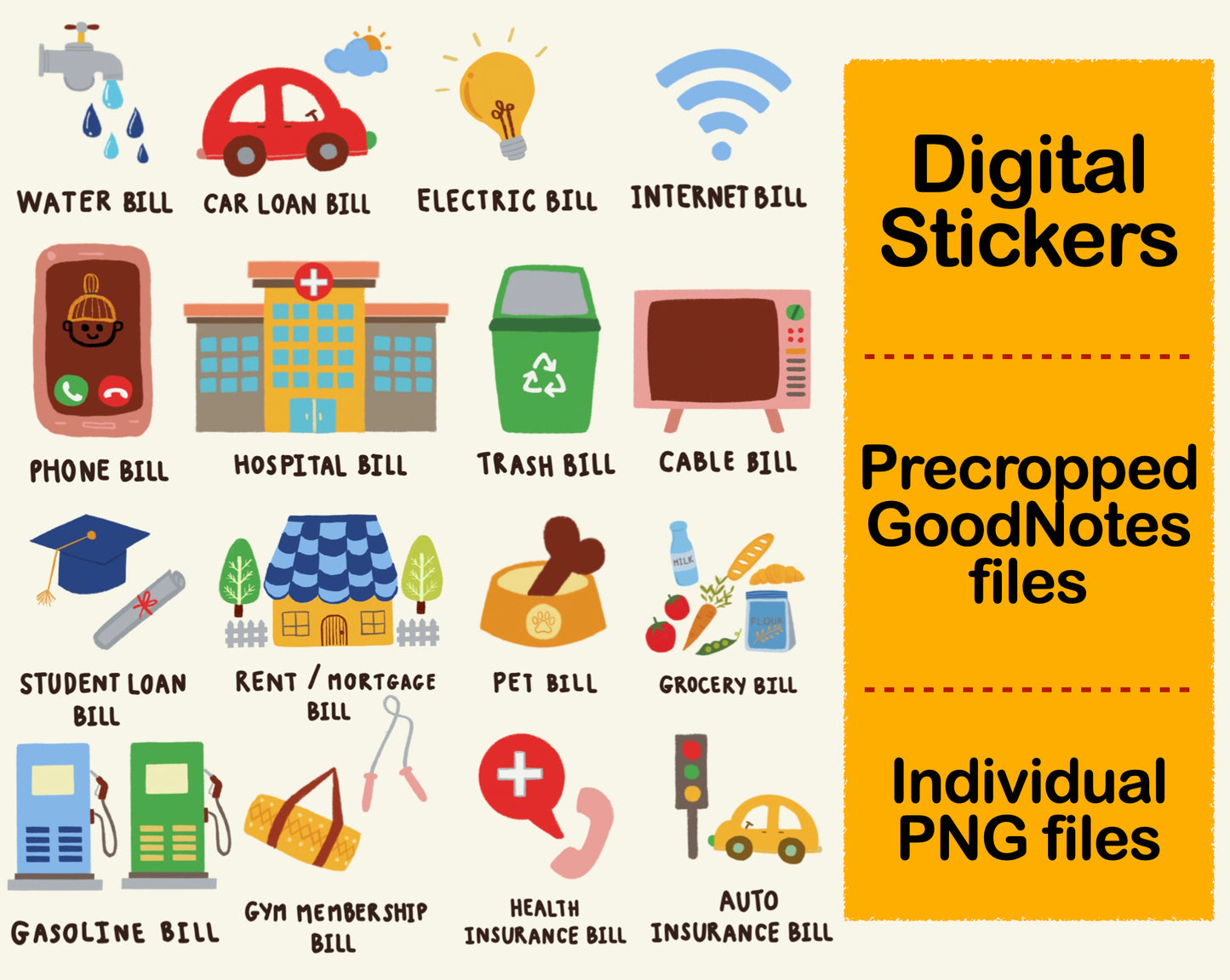 Digital Sticker - Bill Reminders