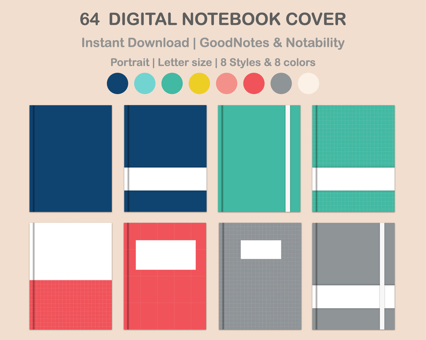 Digital Notebook Cover - Portrait - Colorful