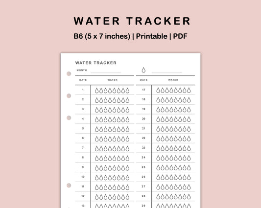 B6 Inserts - Water Tracker