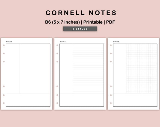 B6 Inserts - Cornell Notes