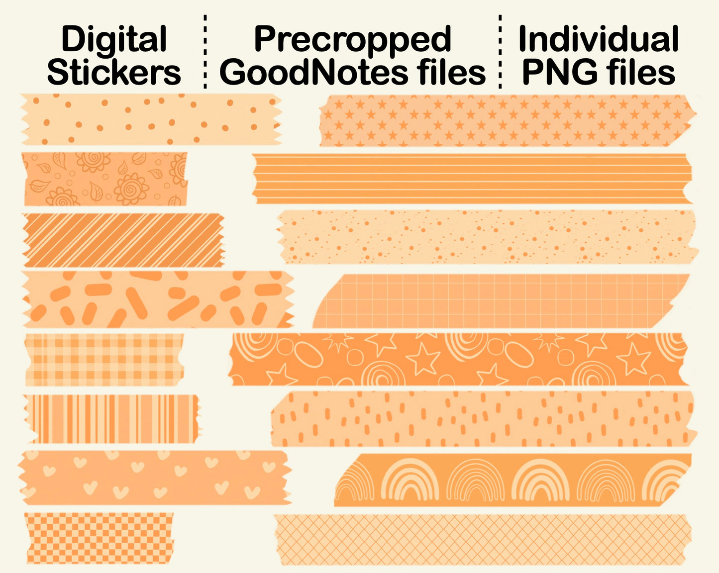 Digital Washi Tape - Bright Orange