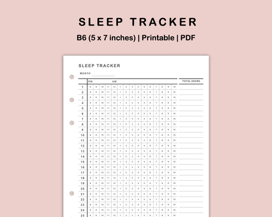 B6 Inserts - Sleep Tracker