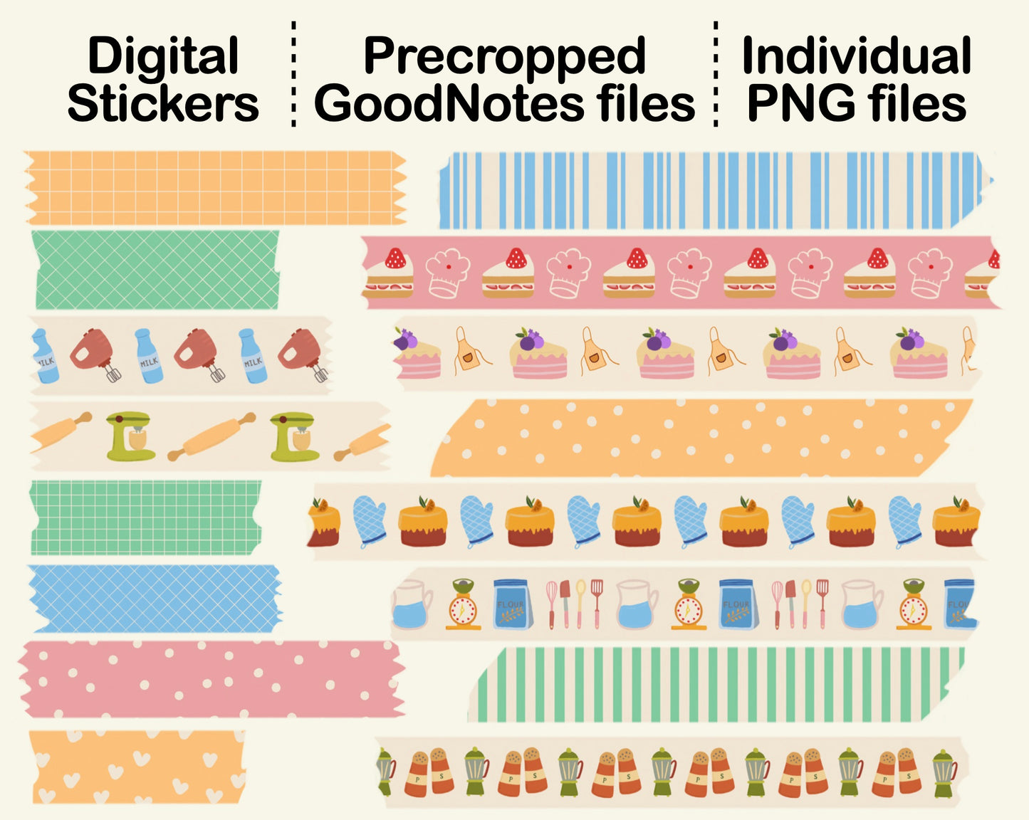 Digital Washi Tape - Pastel Baking