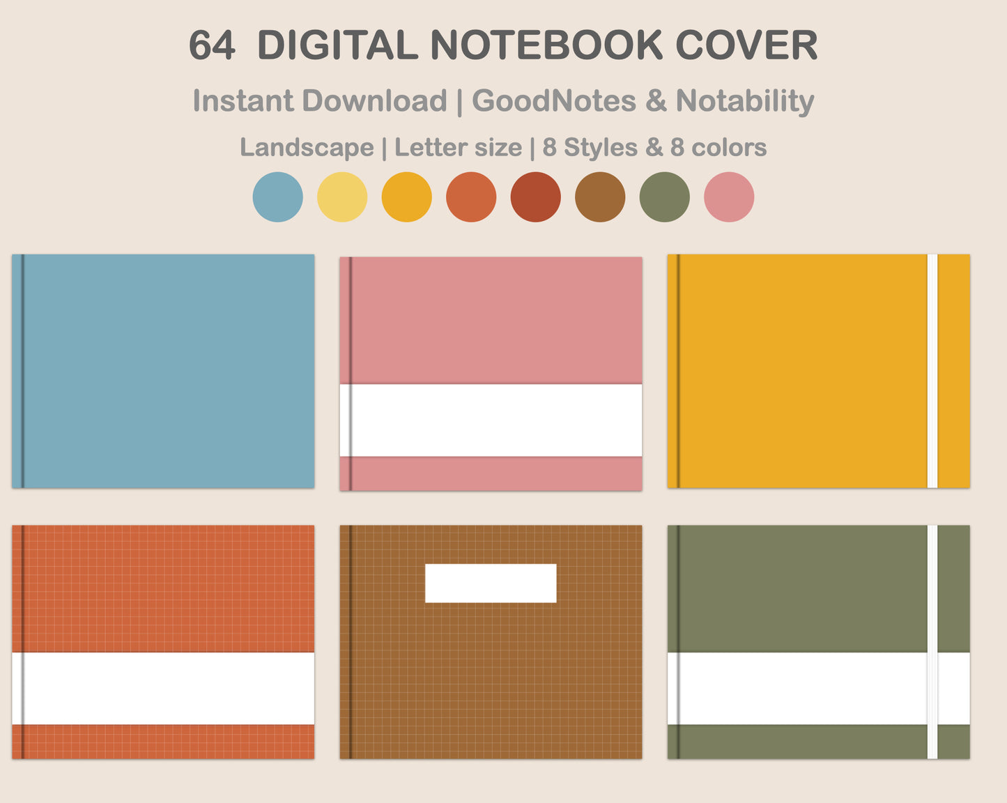 Digital Notebook Cover - Landscape - Vintage