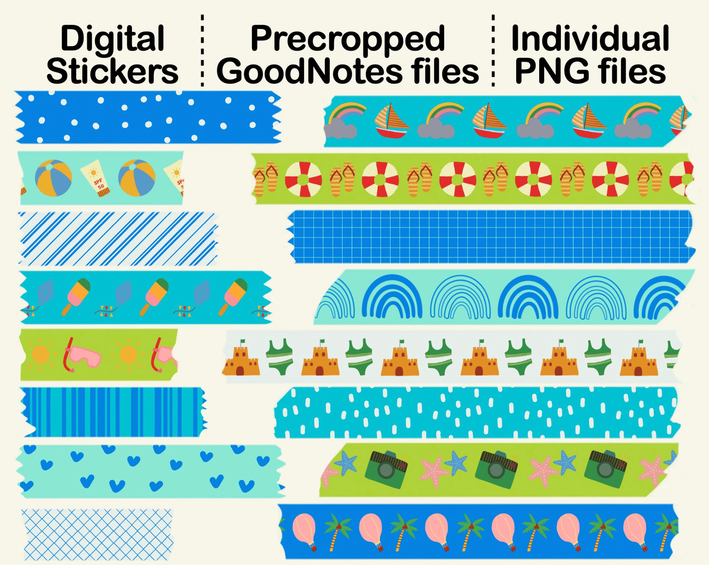 Digital Washi Tape - Tropical Summer