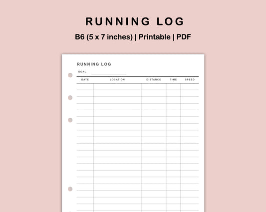 B6 Inserts - Running Log