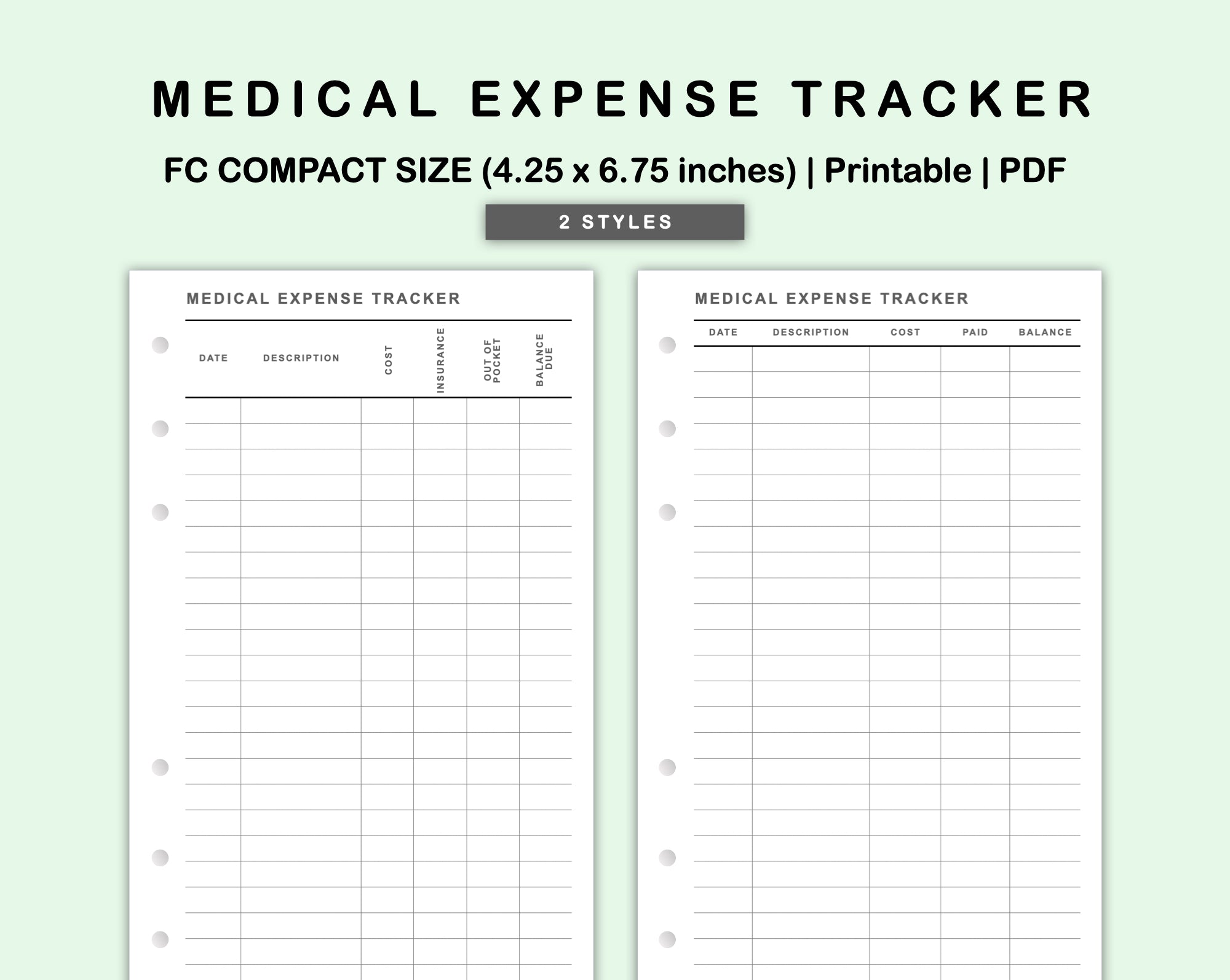 FC Compact Inserts - Medical Expense Tracker – kjunstudio fc-compact-inserts-medical-expense-tracker-kjunstudio