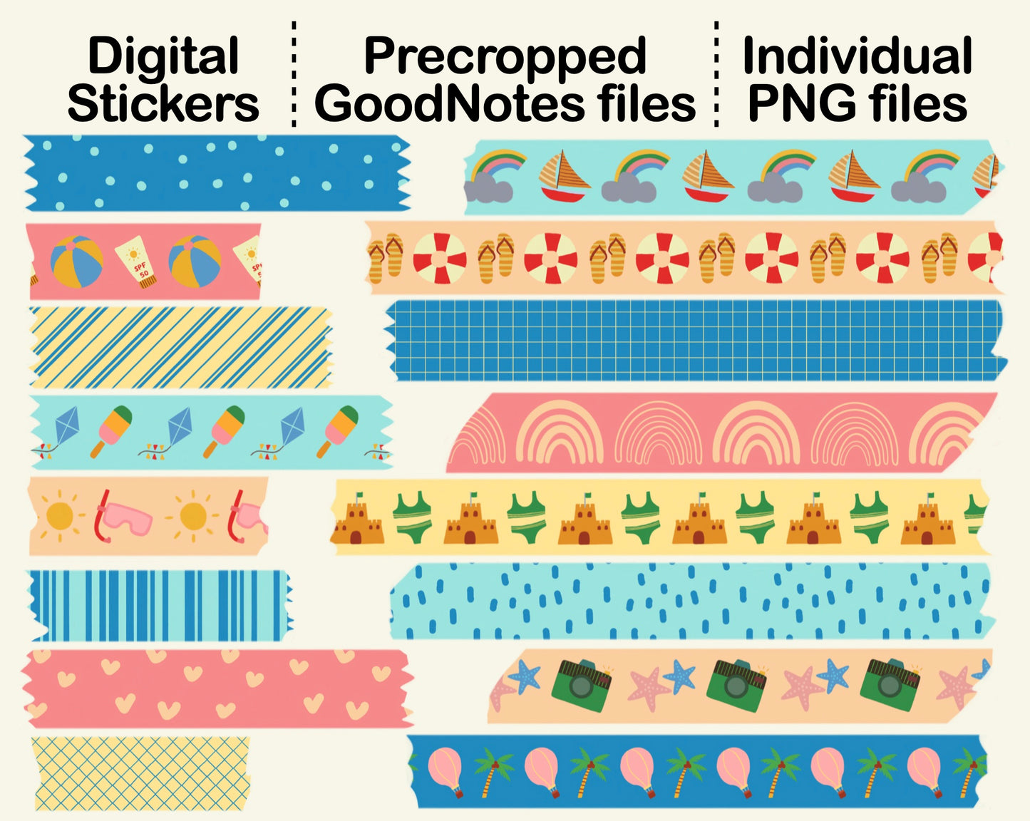 Digital Washi Tape - Bright Summer
