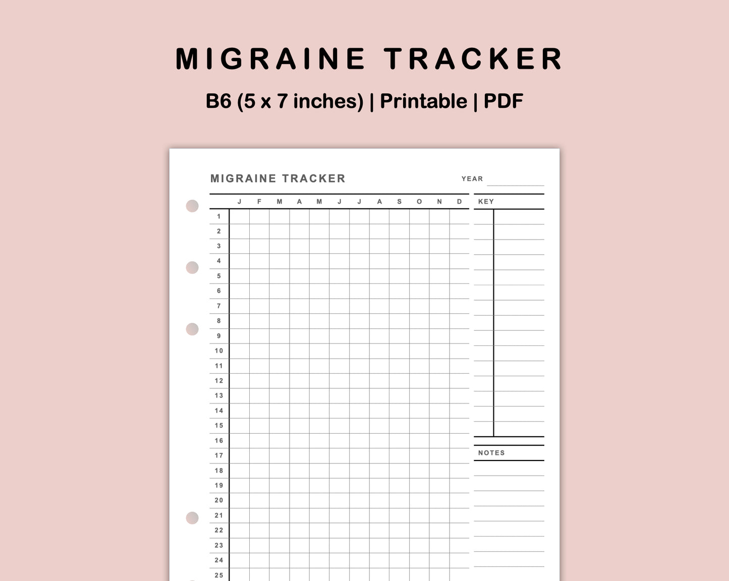 B6 Inserts - Migraine Tracker