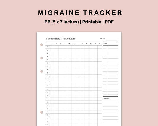 B6 Inserts - Migraine Tracker