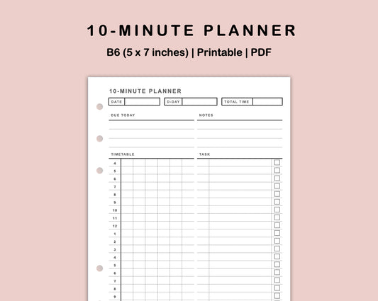 B6 Inserts - 10 Minute Tracker