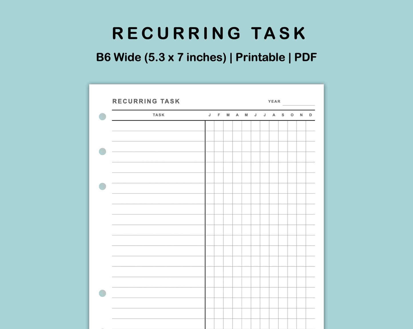 B6 Wide Inserts - Recurring Task