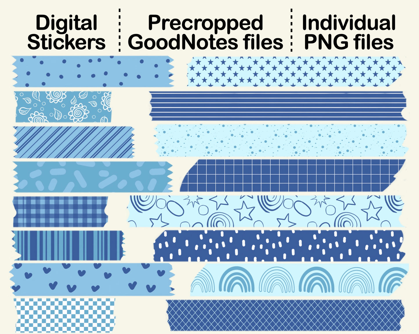 Digital Washi Tape - Shiny Blue