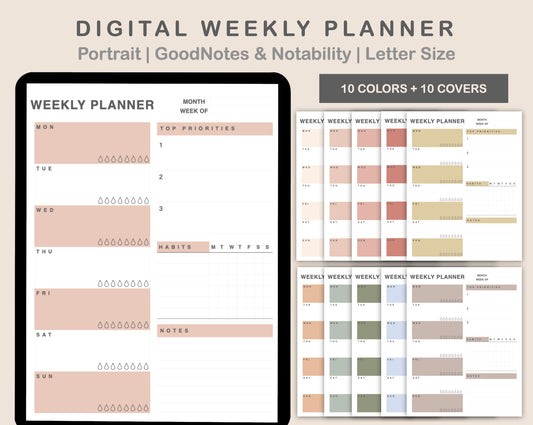 Weekly Planner, Habit - Portrait
