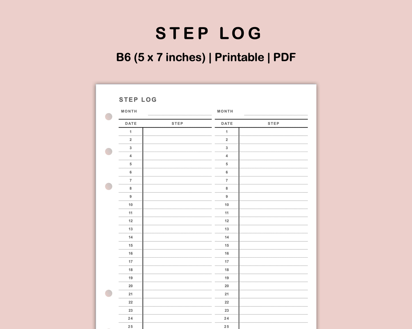 B6 Inserts - Step Log